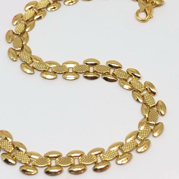 Unisex Gold Plated Ladder Link Bracelet - Picture 4 of 8